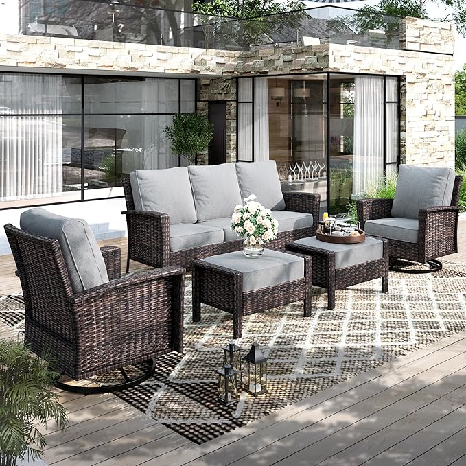Patio Furniture Conversation Set, Outdooor Sectional, High Back Outdoor Wicker Seating Furniture