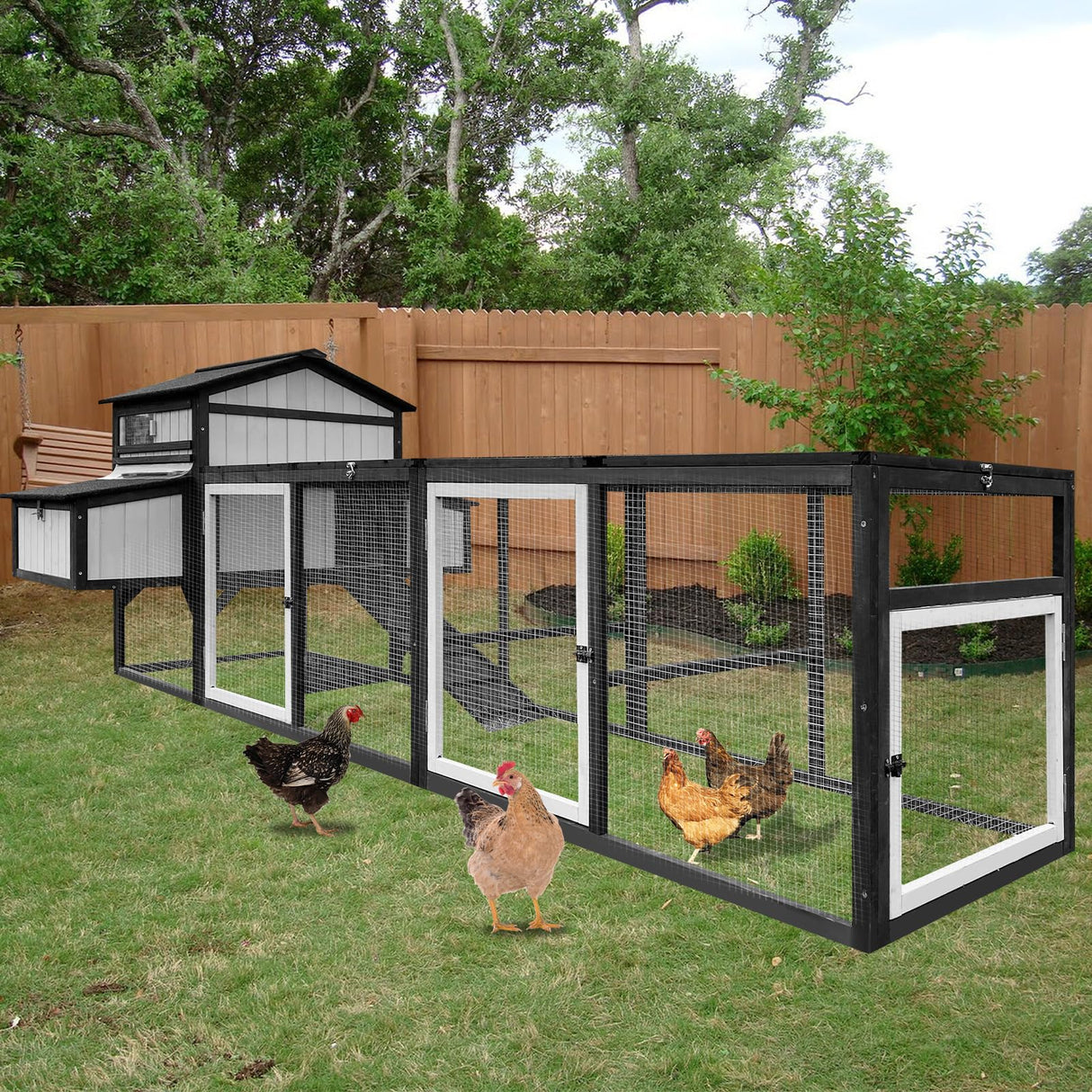 CluckMate Chicken Coop with Waterproof Roof & Easy Expansion