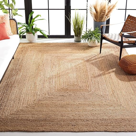 3x5 Handwoven Jute Braided Area Rug - Natural Rustic Reversible Rectangular Rug