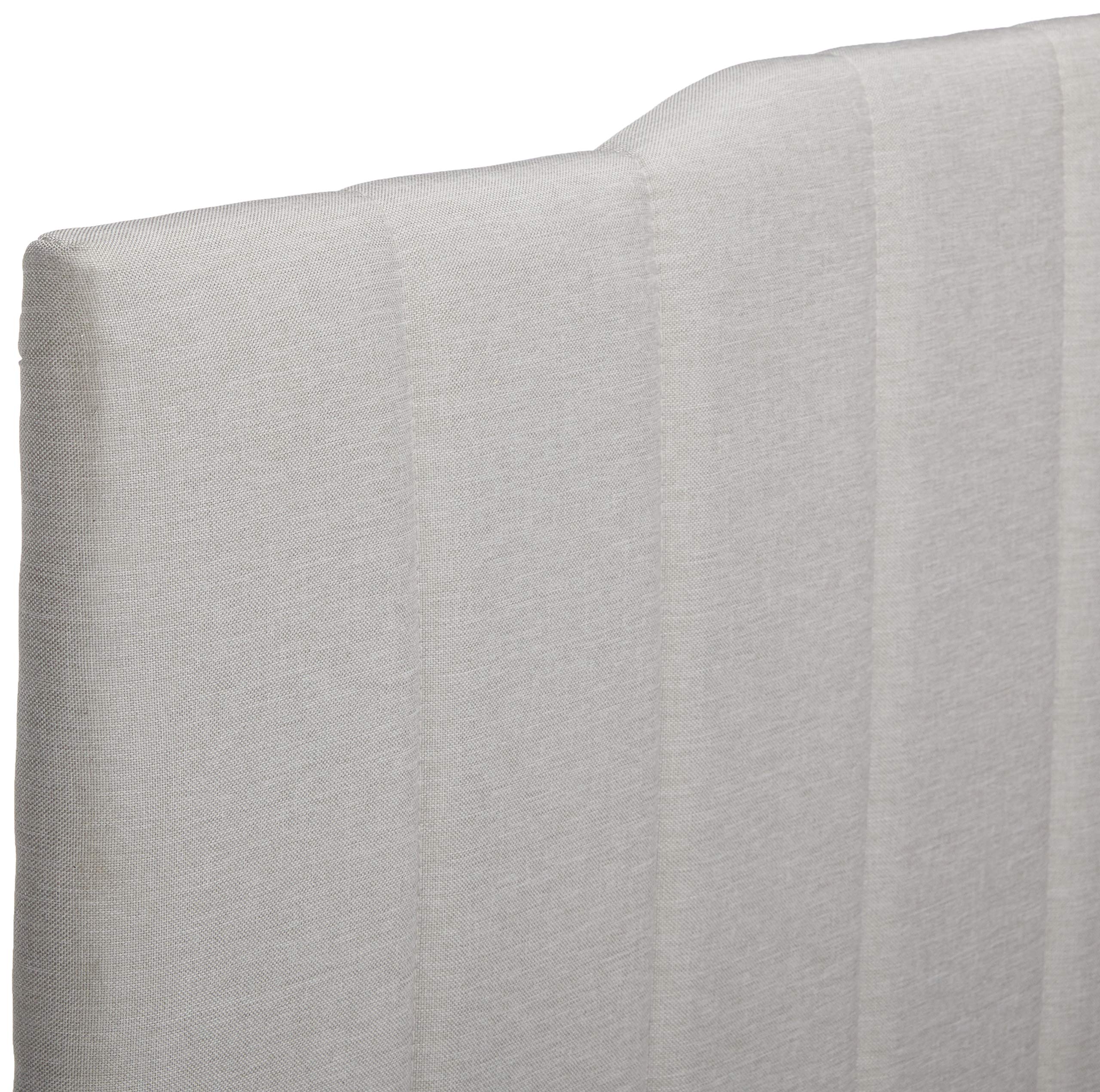 Satish Upholstered Channel Stitched Headboard in Light Grey