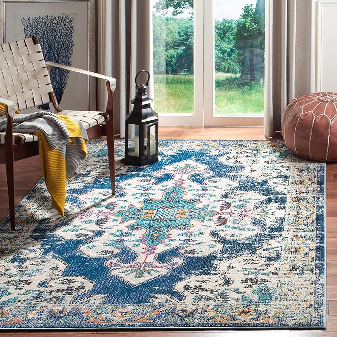 Madison Collection Area Rug - 5'3" x 7'6", Green & Aqua, Transitional Design