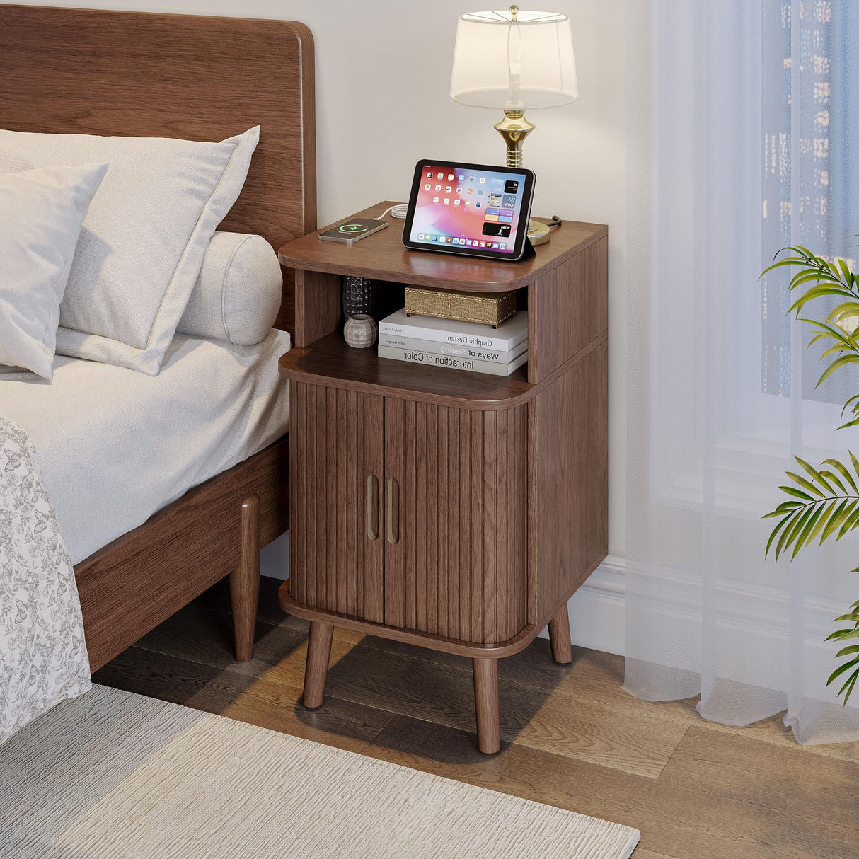 Farmhouse Mid Century Modern Nightstand