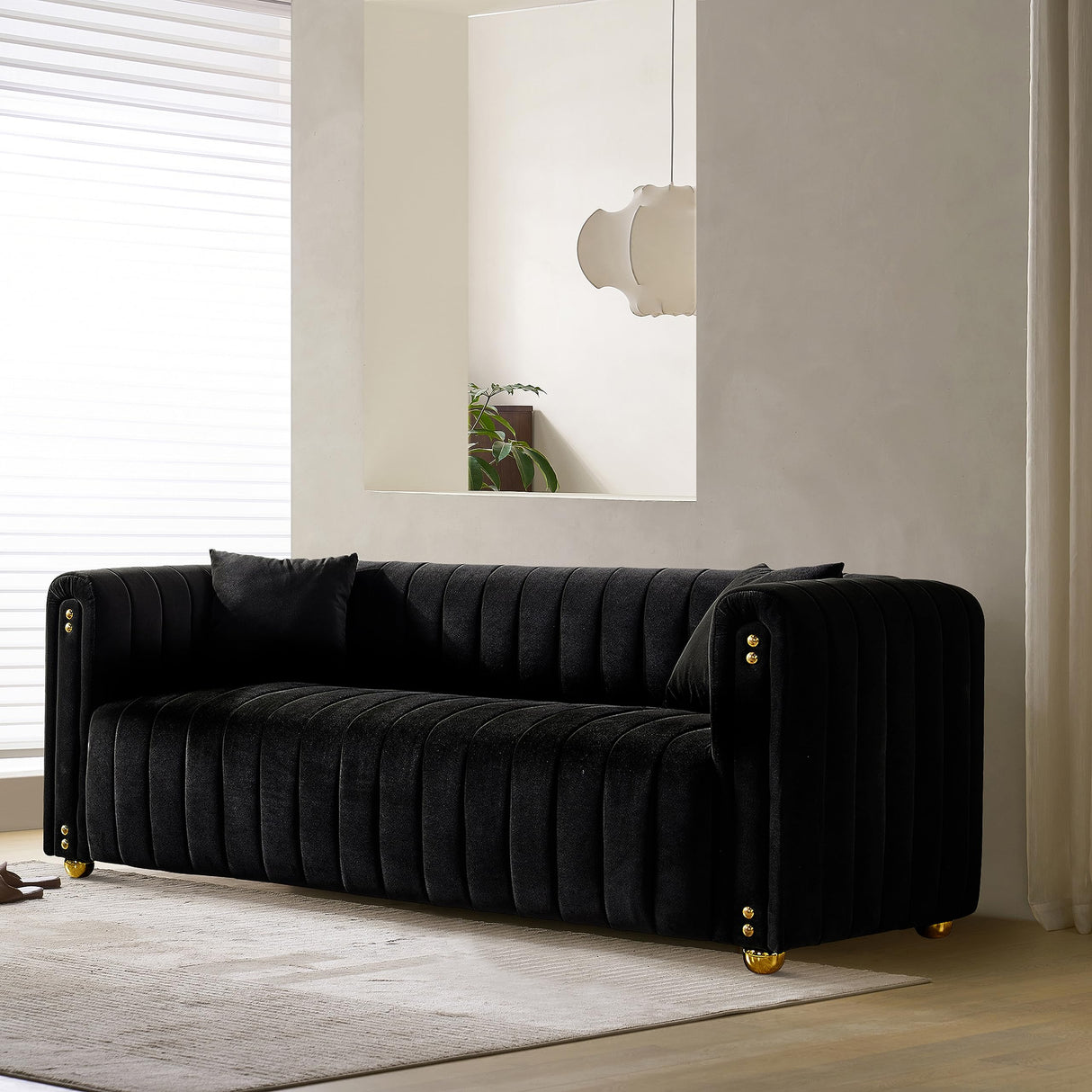 80" Inch Velvet Futon Sofa for Living Room