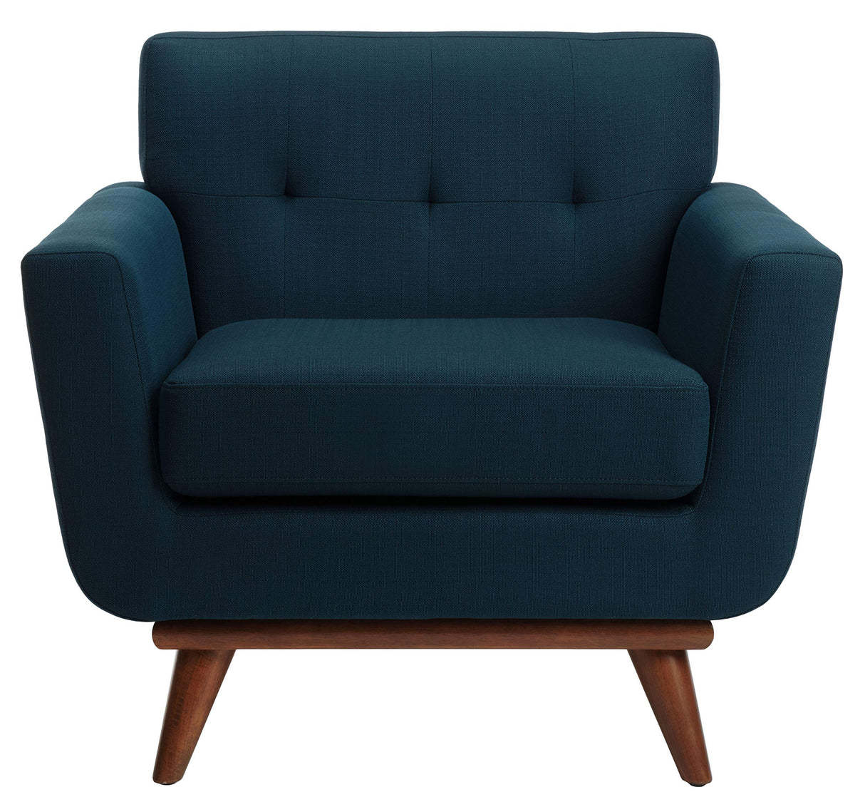 Couture Home Opal Mid-Century Dark Teal Linen Tufted Arm Chair