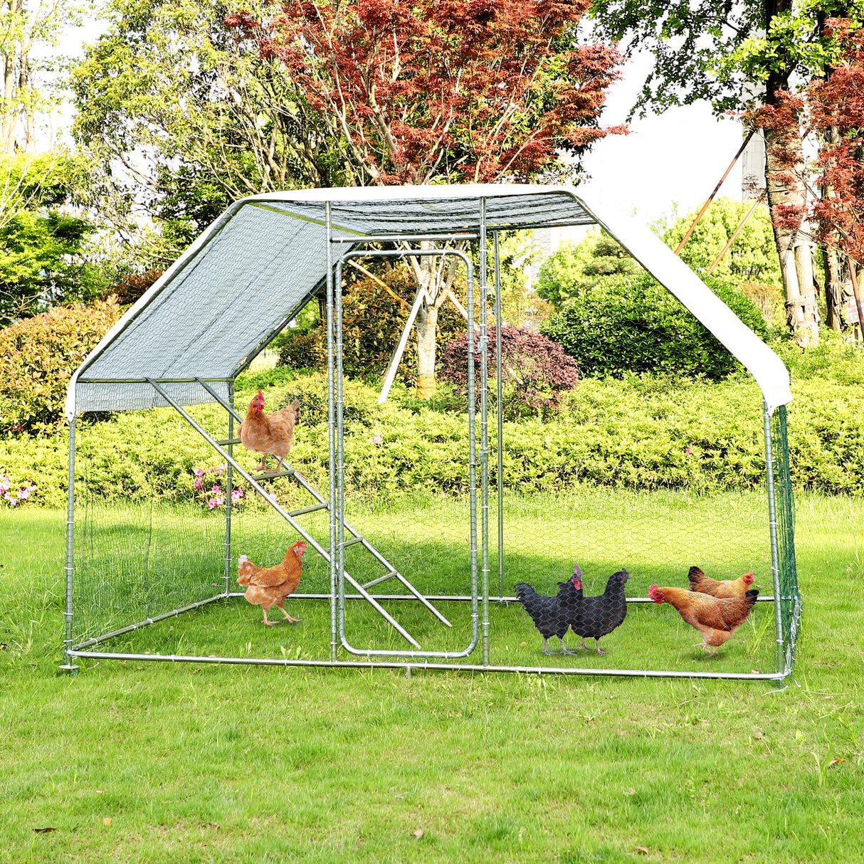 FortiFeather Steel Chicken Coop – Waterproof Roof & Predator Proof