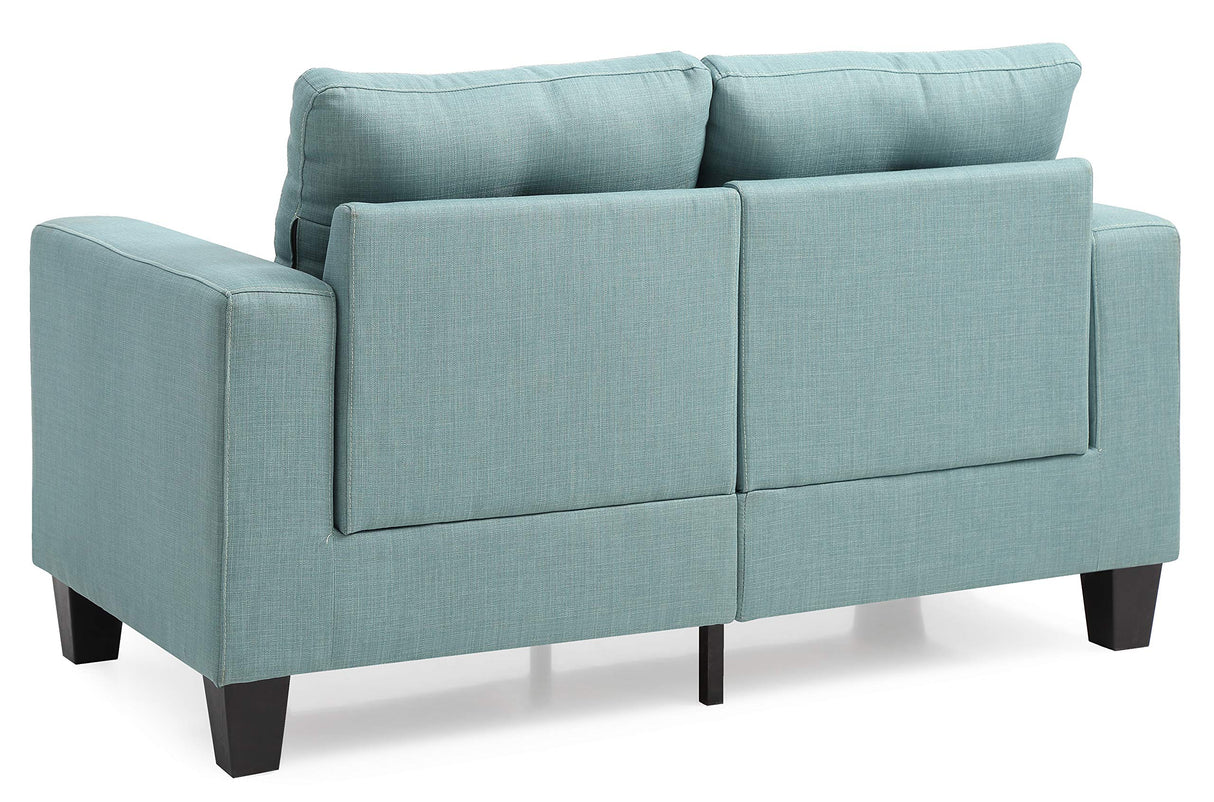 Newbury Living Room Furniture, 36" H x 58" W x 32" D, Teal