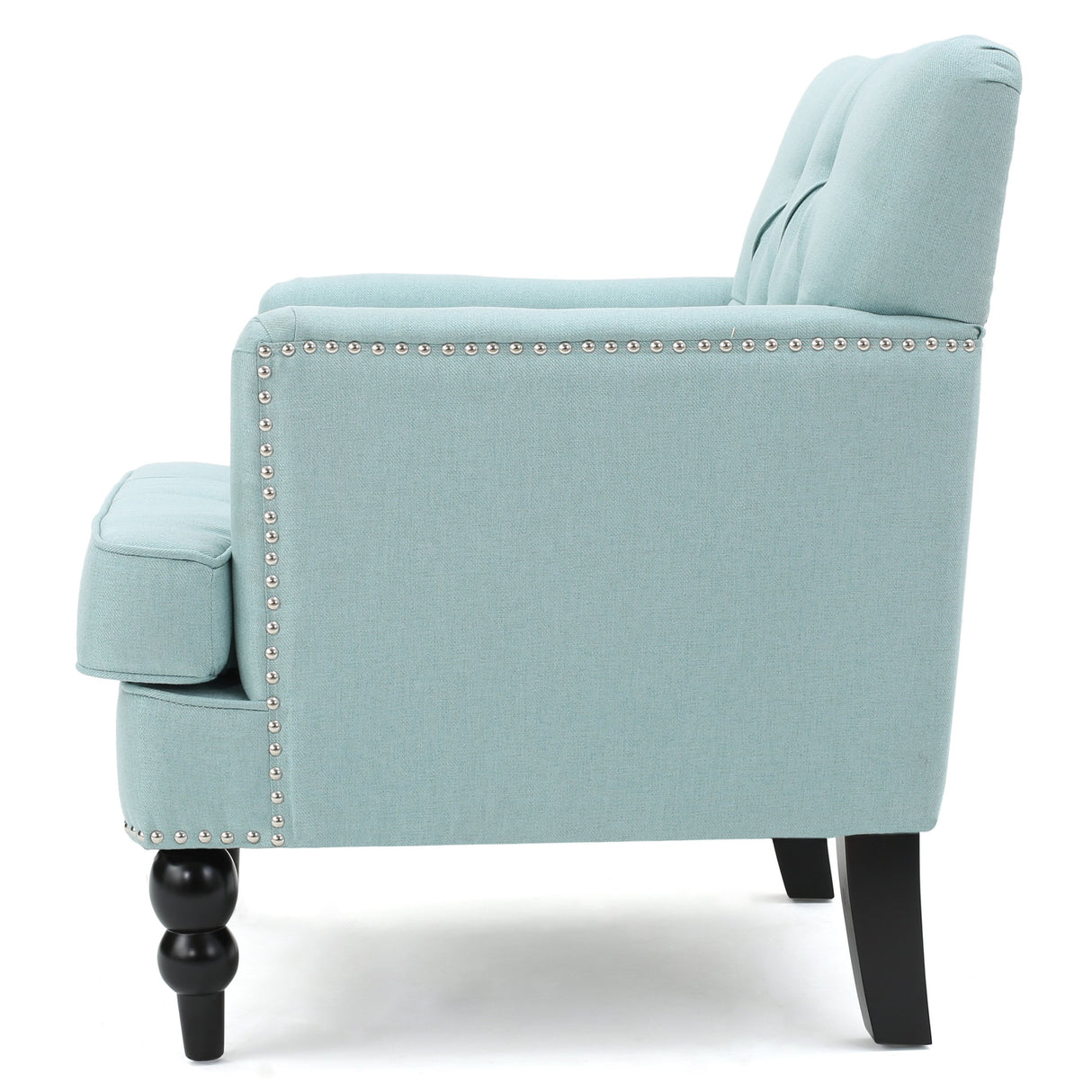 Malone Fabric Club Chair, Light Blue