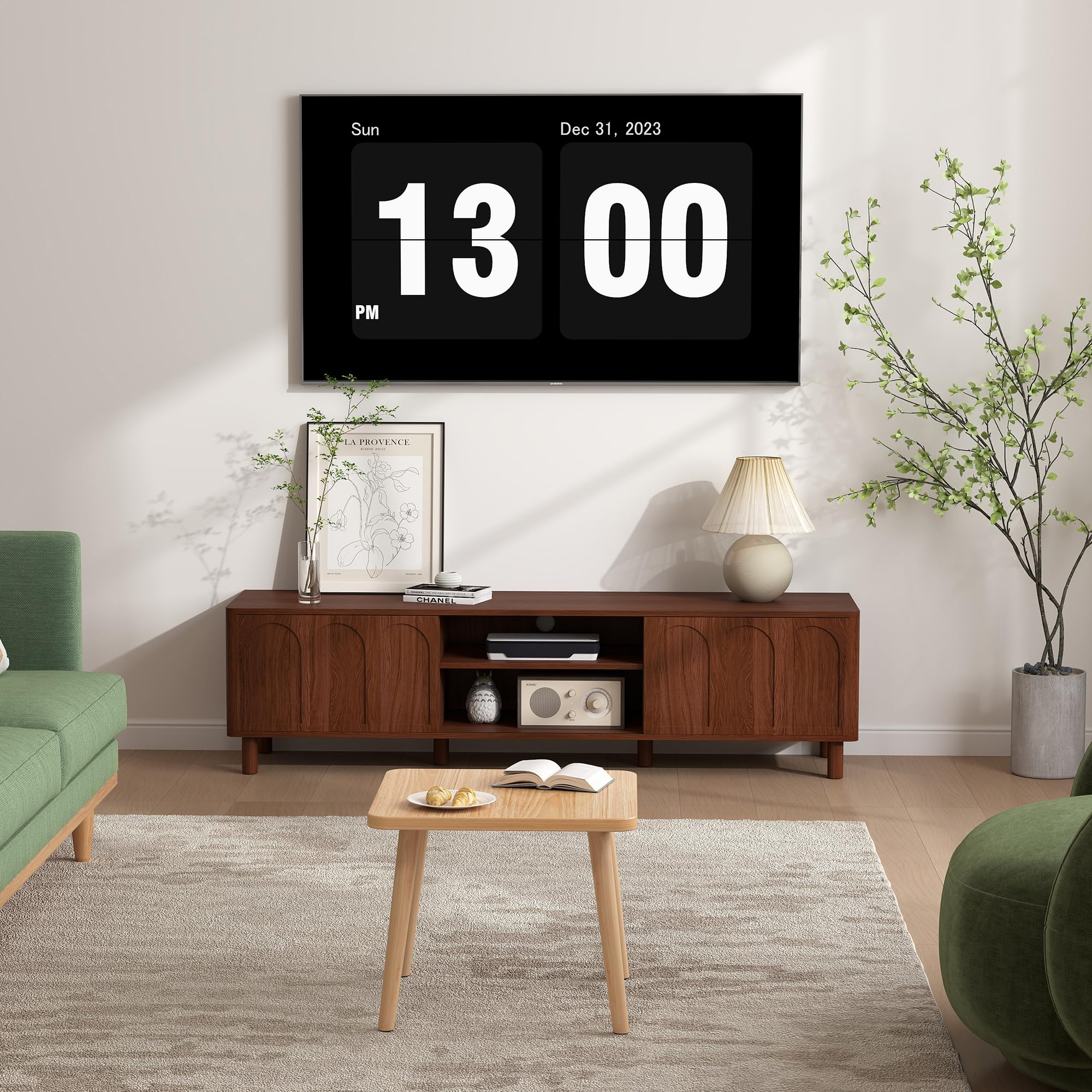 TV Stand for TVs up to 70'', Entertainment Center with Large Storage for Living Room