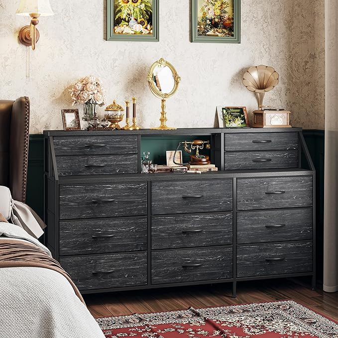 Inch Wide Dresser for Bedroom, Dressers & Chests of Drawers with 13 Fabric Drawers