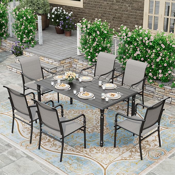 7-Piece Outdoor Dining Set, Patio Dining Furniture Set for 6
