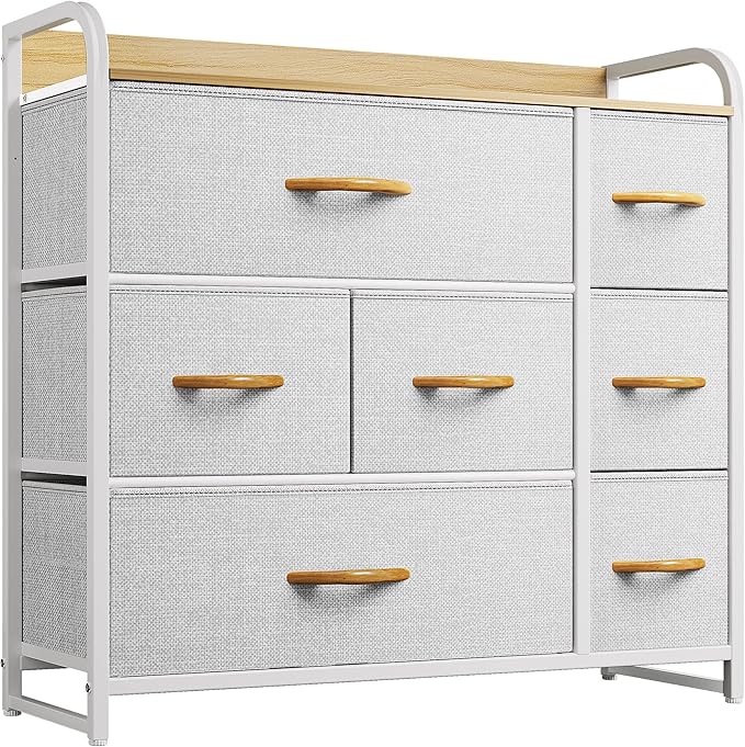 Dresser with 7 Drawers - Fabric Storage Tower, Organizer Unit for Bedroom