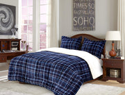 Comfort Softest, Coziest Heavy Weight Plaid Pattern Micromink Sherpa-Backing Premium Quality Down Down