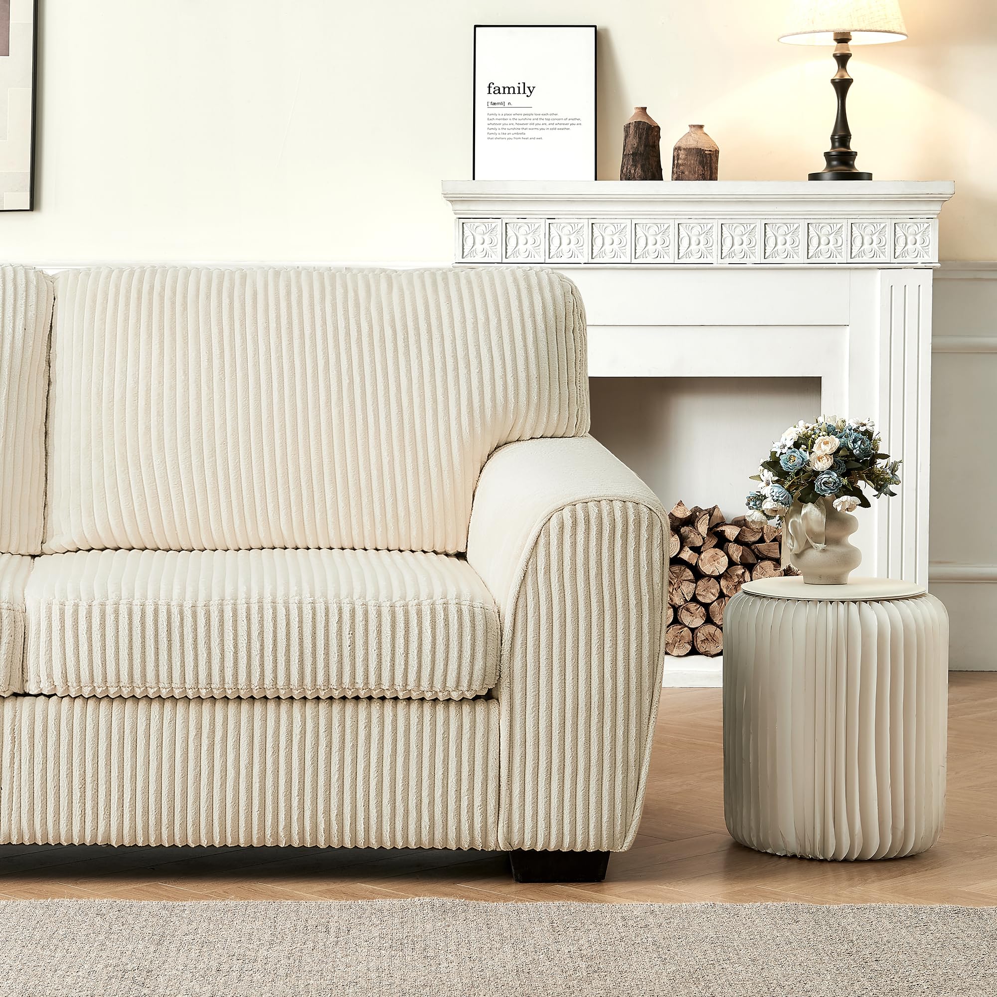 70" Corduroy Modern Loveseat Sofa Couch, Cozy Comfy Overstuffed Loveseat