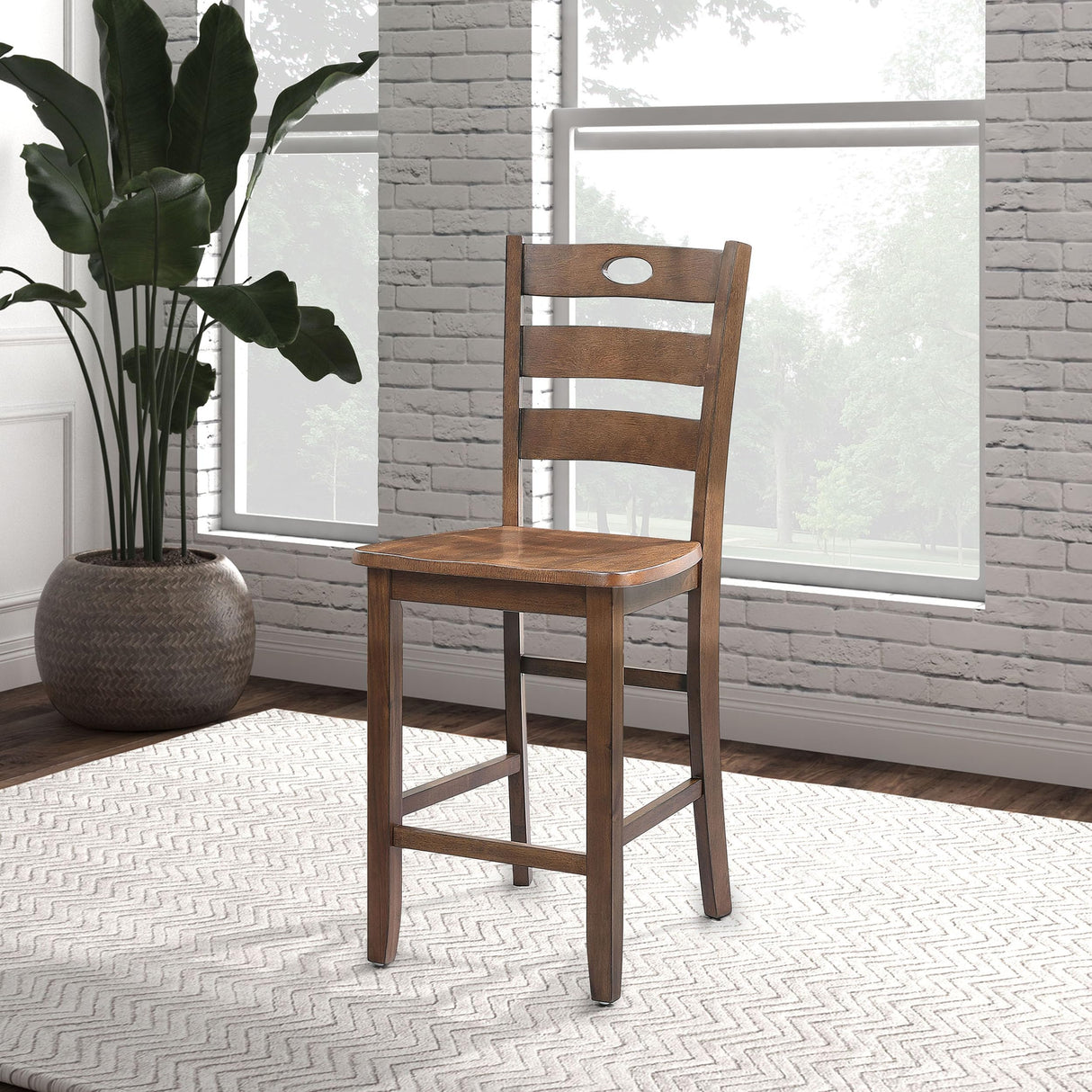 America Bravo Wood 5-Piece Counter Height Dining Room Set, Square Table