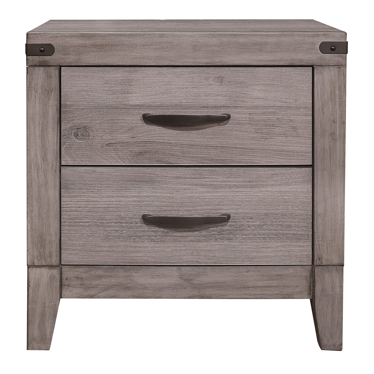 2-Drawer Nightstand, Brownish Gray