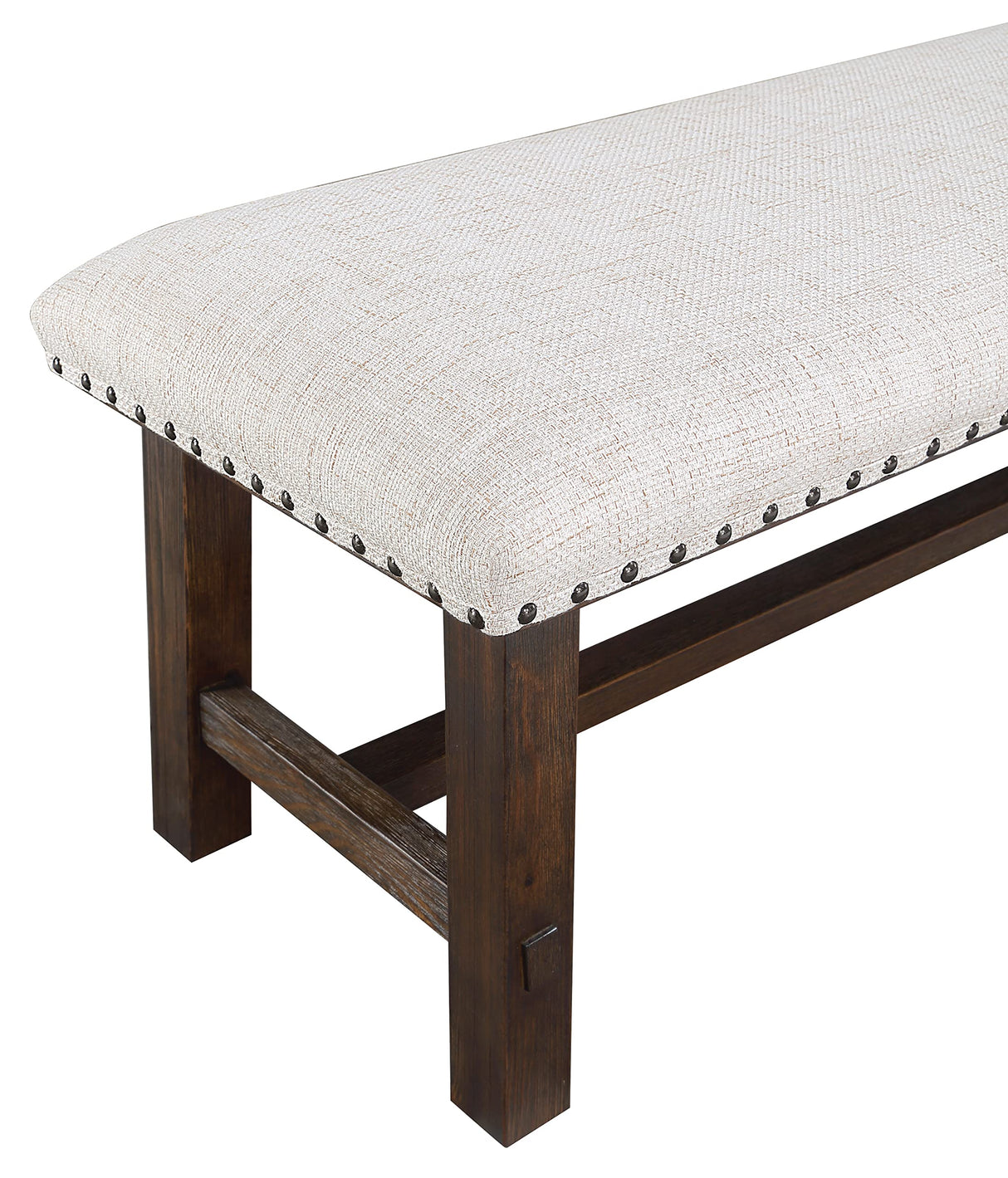 Home Furnishings Callen Bench with Antique Bronze Nailhead Trim