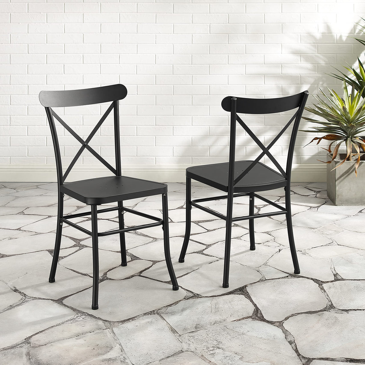 Astrid 2-Piece Indoor Outdoor Chair Set, Dining Chairs for Kitchen, Patio, Porch, Deck