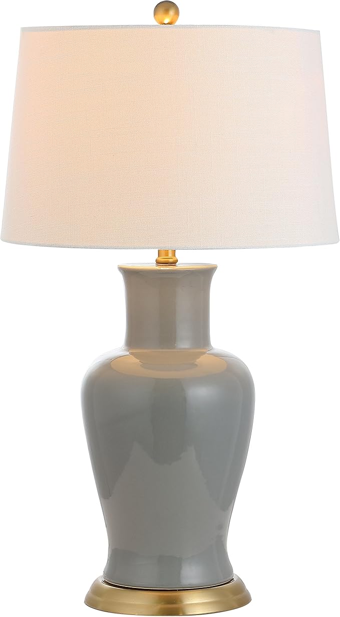 JONATHAN Y JYL4026K Julian 29" Traditional Classic Ceramic Urn LED Table Lamp, Red/Beige for Bedroom, Living Room, Kitchen, Home Office, Kids Room