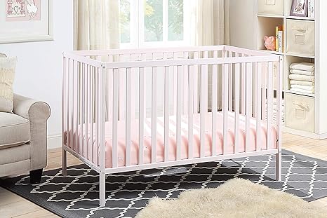 3 in 1 Convertible Crib, Pastel Pink