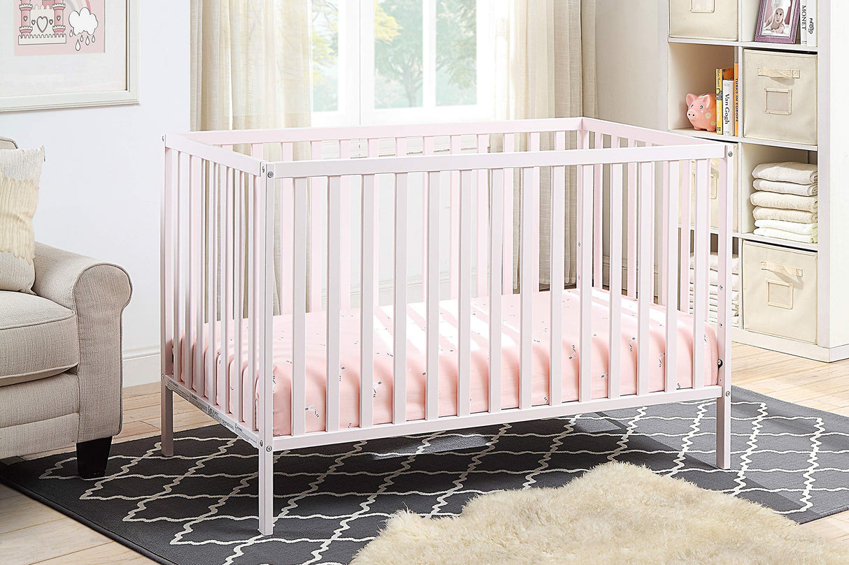 3 in 1 Convertible Crib, Pastel Pink