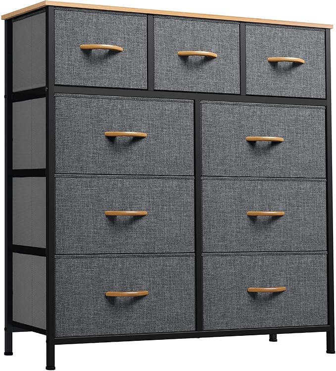 9 Drawers Dresser for Bedroom, Fabric Storage Tower for Living Room, Entryway - Sturdy
