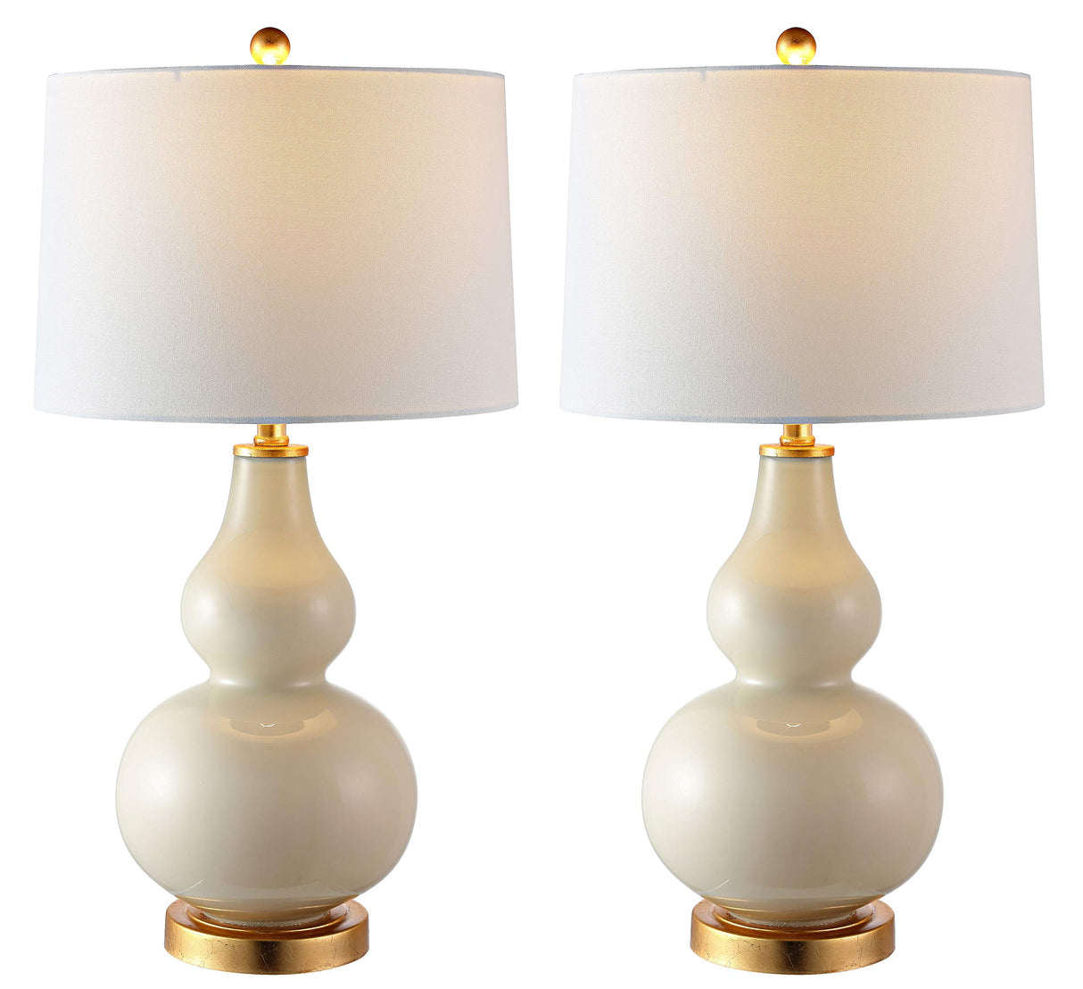 Lighting Collection Karlen Modern Contemporary Cream/ Gold Leaf Double Gourd
