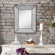 Rustic 28" x 22" Rectangle Galvanized Metal Frame Wall Mirror with Attached Hangers