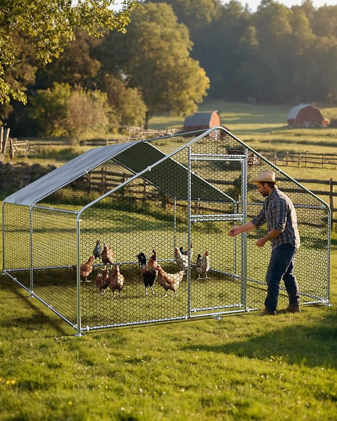Fitenlor Fortress XL 20ft Walk-In Metal Chicken Coop