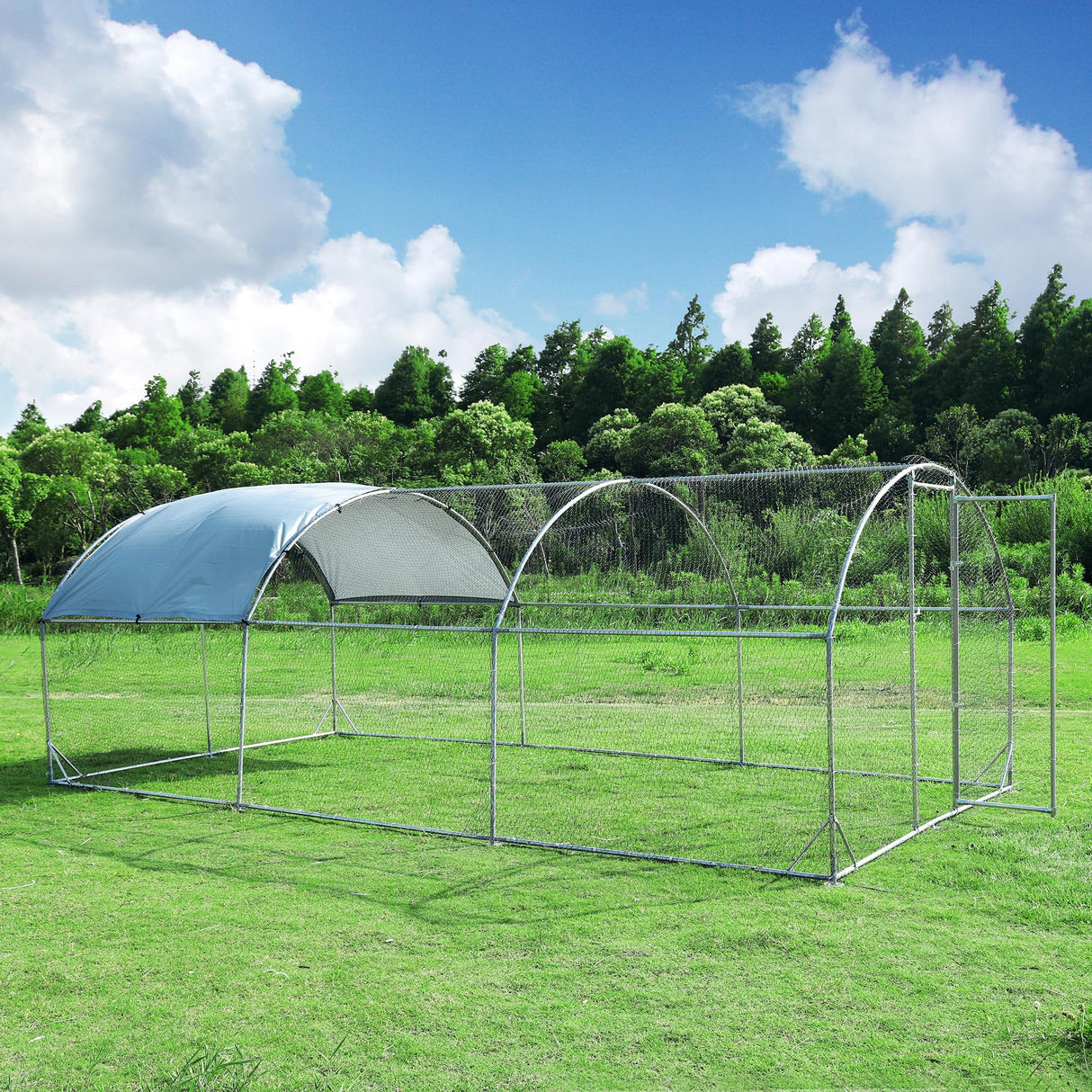 FortiFrame Heavy-Duty Metal Chicken Coop with Waterproof Oxford Canopy