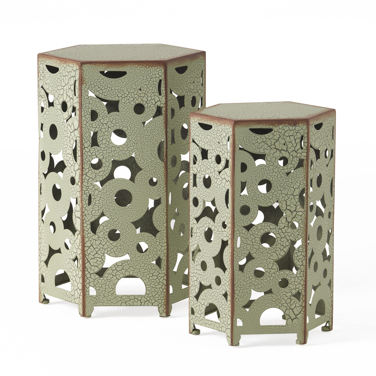 Christopher Knight Home Parrish Iron Accent Tables, 2 - Pcs Set, Antique Green - Bircata