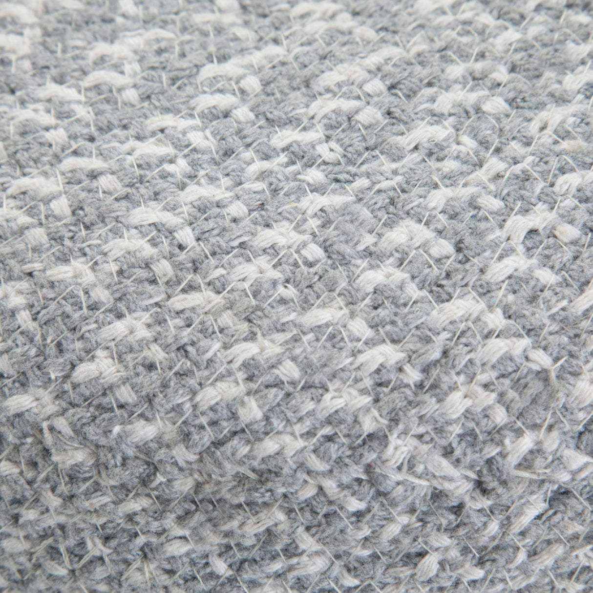 Bayley Round Braided Pouf, Footstool, Upholstered in Blue