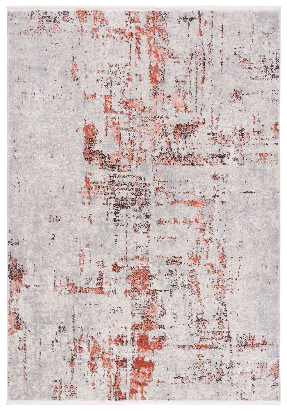 Shivan Collection Area Rug - 8' x 10', Grey & Rose, Modern Abstract Design