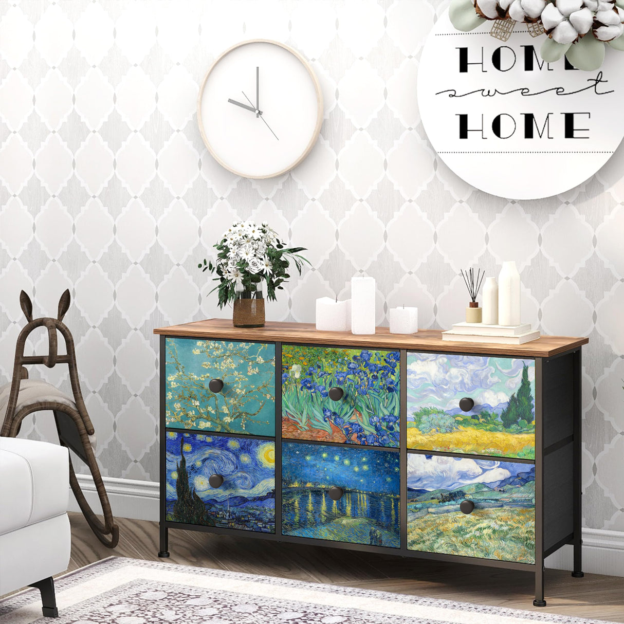 Dresser for Bedroom Van Gogh Chest of Drawers