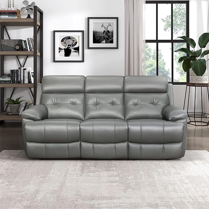 Inkwood Wall-Hugger Manual Double Reclining Sofa, Gray