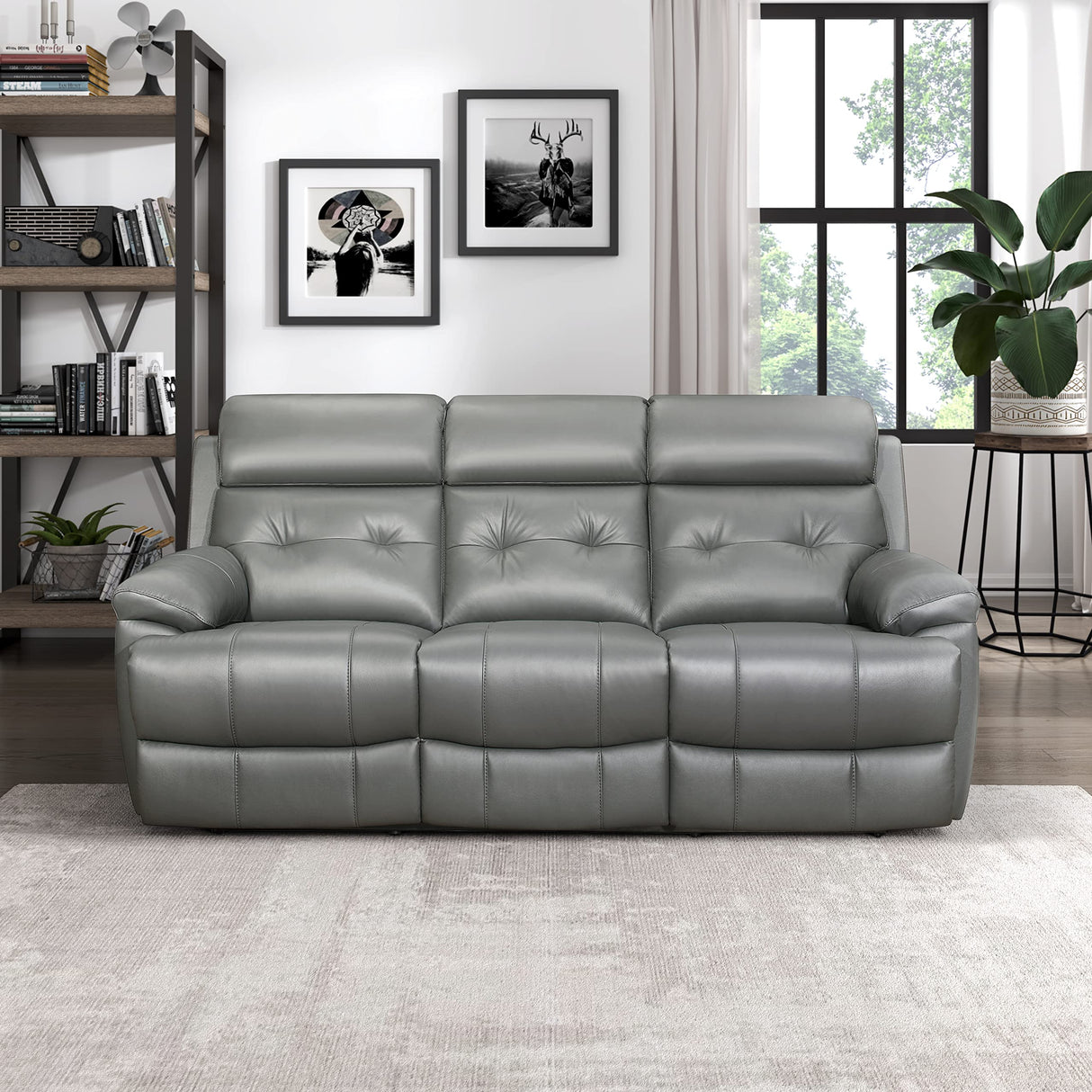 Inkwood Wall-Hugger Manual Double Reclining Sofa, Gray