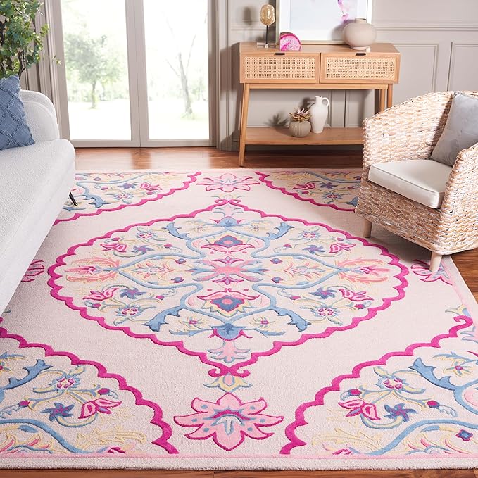 Bellagio Collection 8' x 10' Light Blue/Multi BLG605B Handmade Medallion Premium