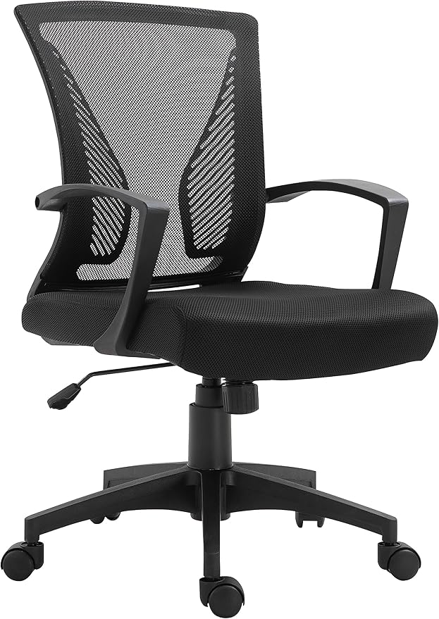 Lawrence Mesh Home Office Chair, Task Chair, Black, Black MESH