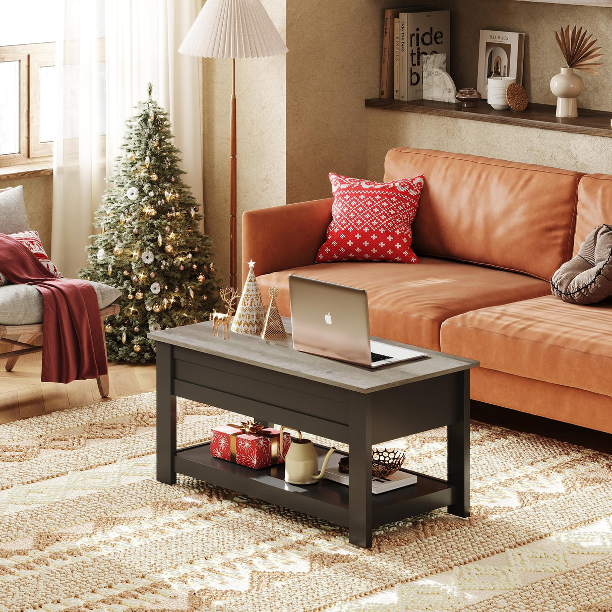 Coffee Table, 39" Lift Top Coffee Table with Hidden Compartment and Storage Shelf