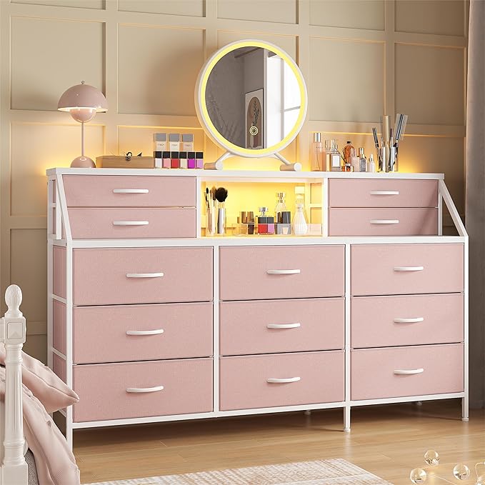 55”W Dresser for Bedroom, Dresser with 13 Large Drawer, Dressers & Chests of Drawers