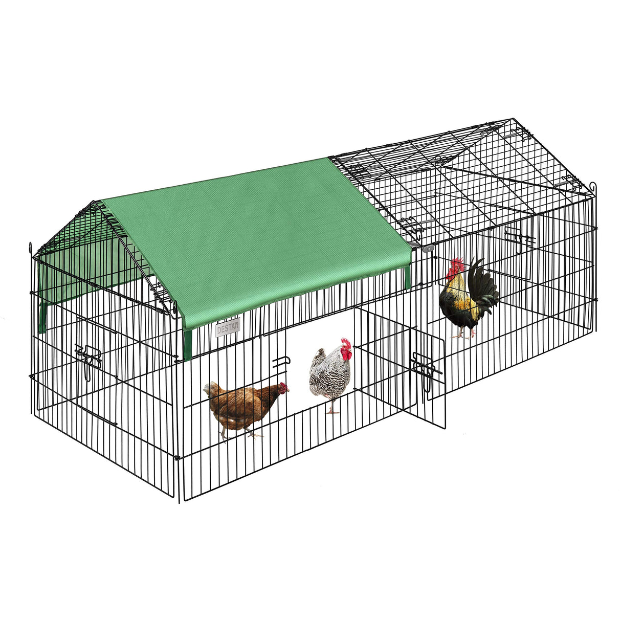 9 71” x 30” Foldable Outdoor Backyard Metal Coop Chicken