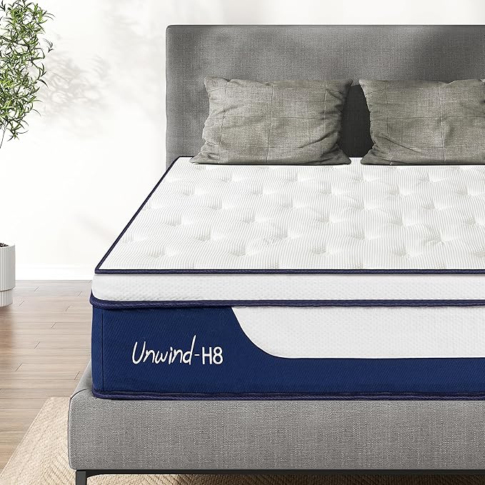 Queen Mattress 10 Inch, Hybrid Mattress in a Box with Gel Memory Foam Mattress