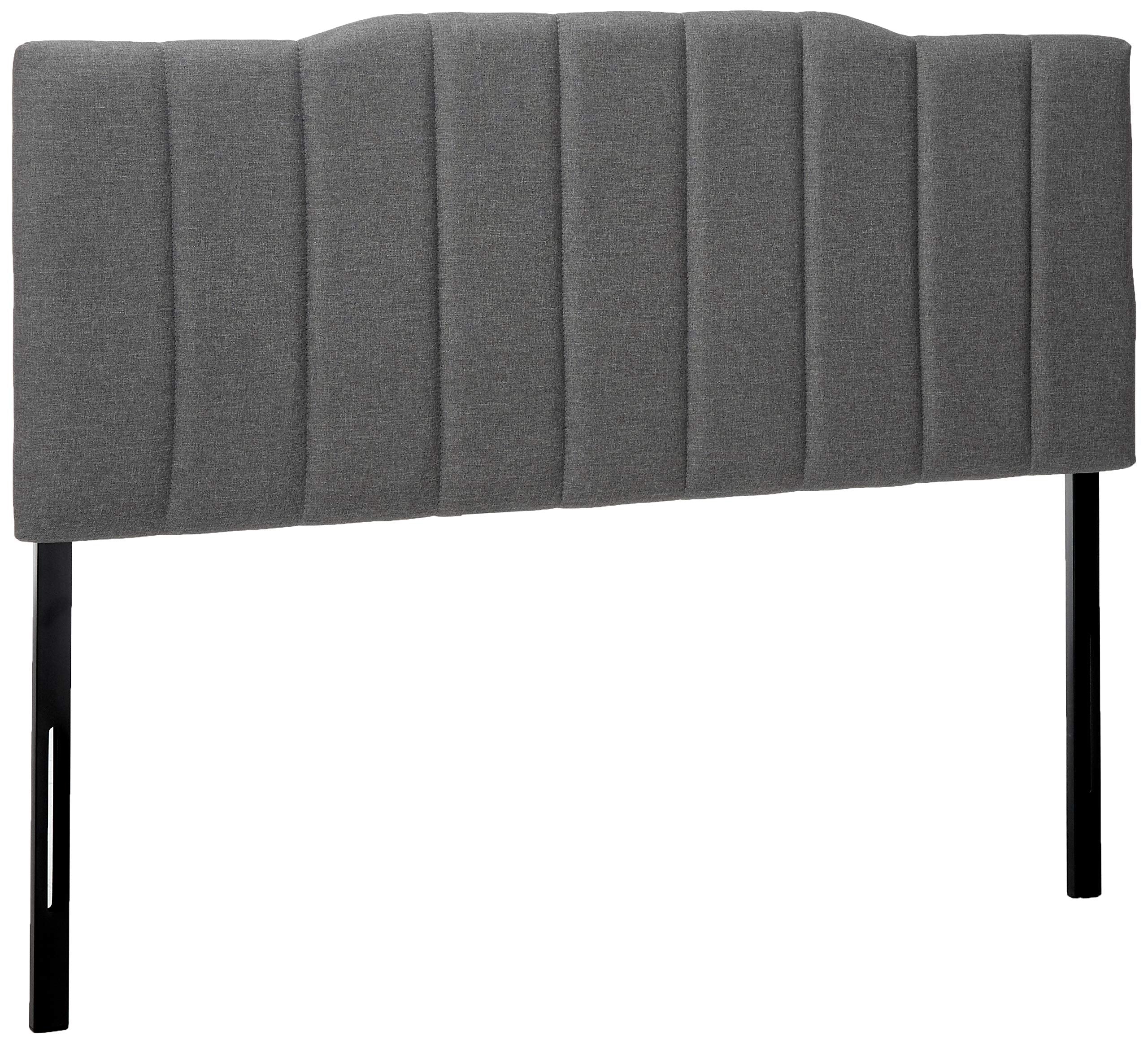 Satish Upholstered Channel Stitched Headboard in Grey