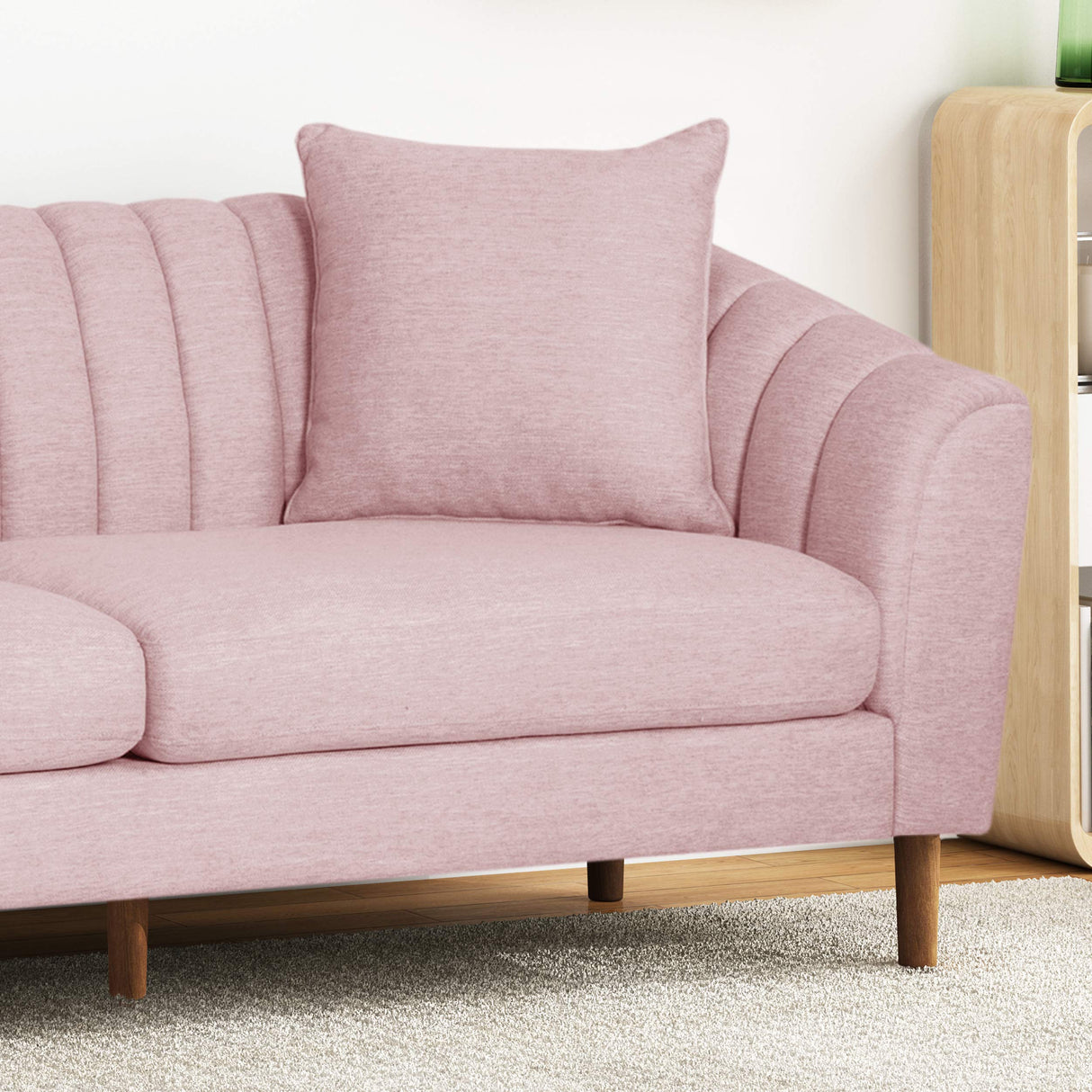 Ansonia Sofas, Charcoal + Dark Walnut