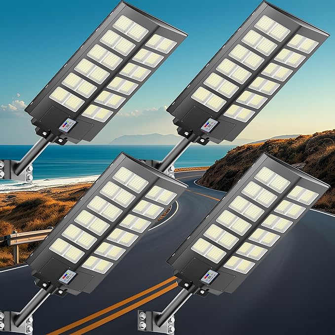 Solar Parking Lot Lights,8000W Solar Street Light 480000LM Dusk to Dawn Street Lights