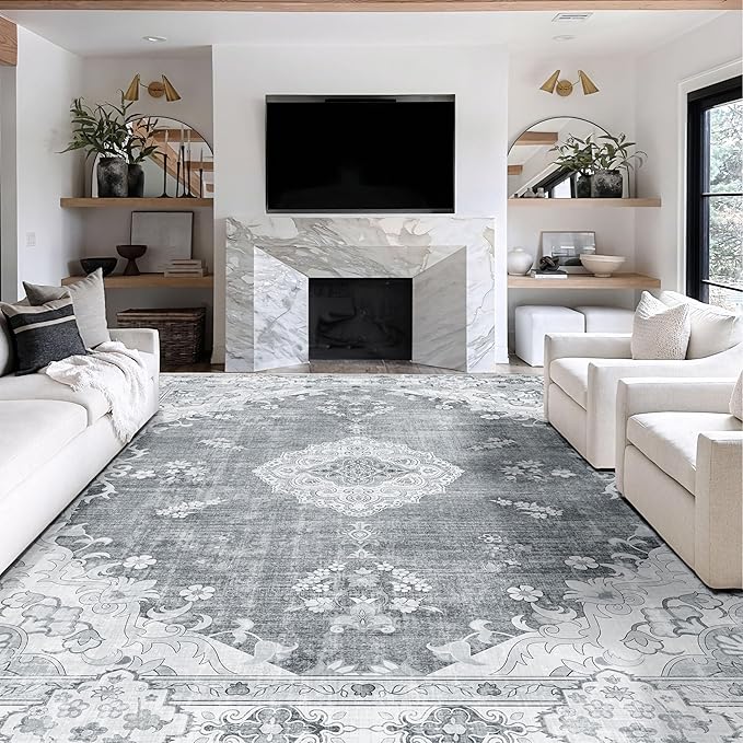 5'x7' Area Rugs Green Machine Washable Rugs Living Room Rugs Boho Area Rug