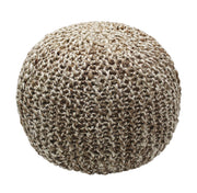 Jute Cotton Pouf - Tweed Knitted Braid Dori Cord Ottoman Footstool Bean Bag