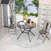 35" Round Outdoor Patio Bistro Dining Table, French Cafe Style, Conversation Space