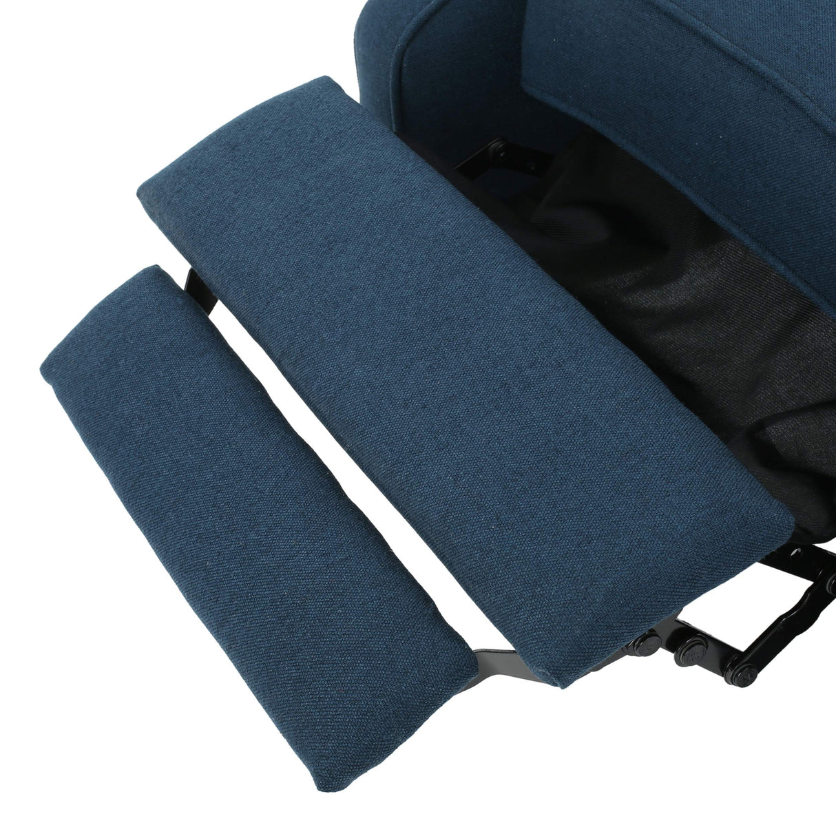 Earlean Fabric Recliner (Set of 2), Navy Blue, Dark Brown