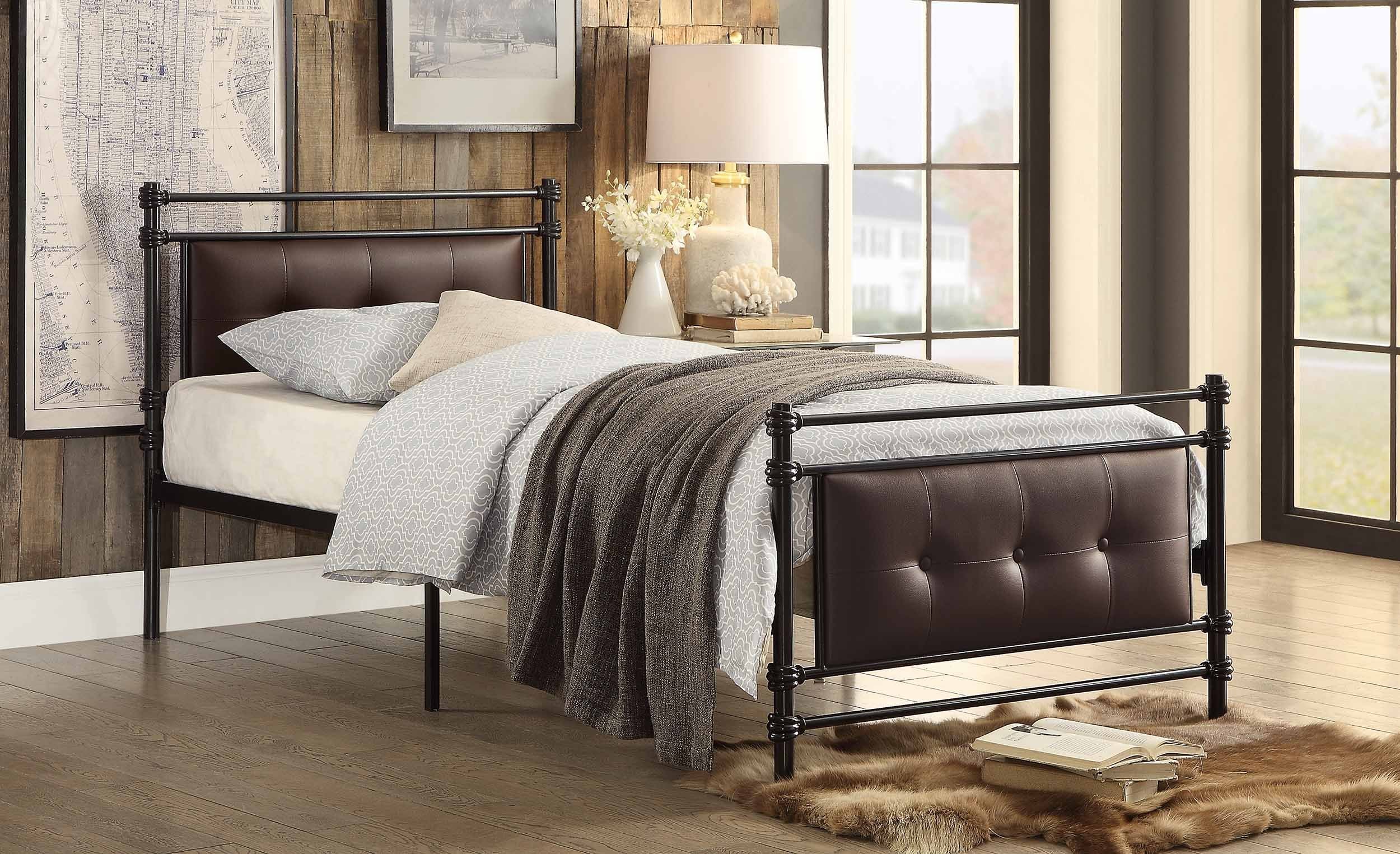 Homelegance Jayla Metal Platform Bed, Twin, Black
