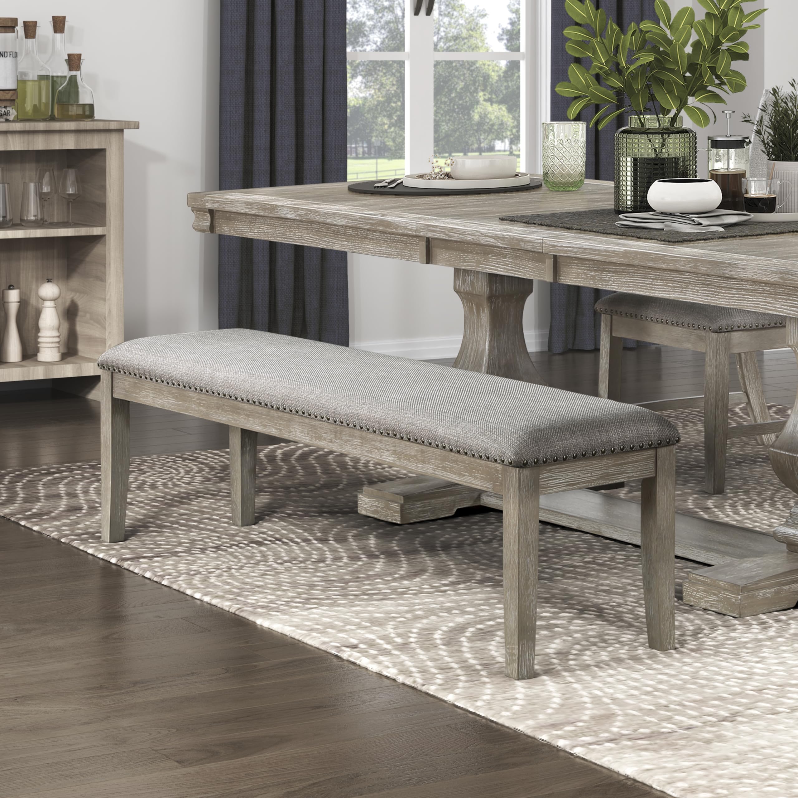 Newbury Dining Bench, Brownish Gray